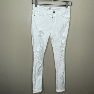 Frame Le Skinny De Jeanne Ripped White‎ Jeans